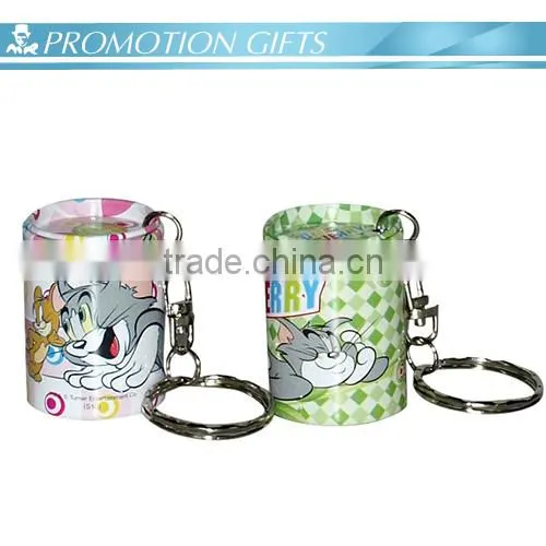 Customized mini tin sharpener with keychain