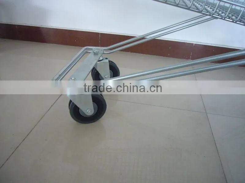 Russian Style Feet 100L Supermarket Hand Cart Metal Trolley