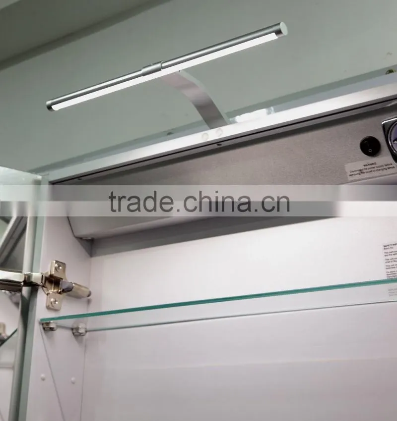 High quality aluminum cabinet with led mirror and shaver socket ,Led
