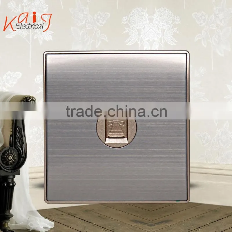 Brushed stainless telephone socket wall plate with CCC,CE certificate