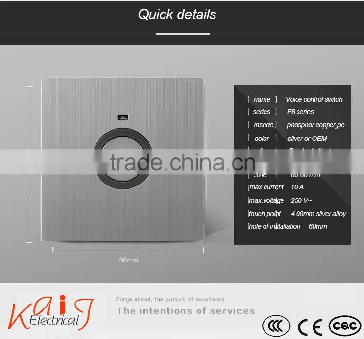 wall mount voice control switch with neon