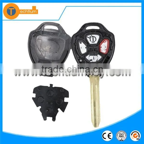 ABS 3 button key blank wholesale blank car key case shell cover fob with toy43 for Toyota yaris corolla auris camry Rav4 2013