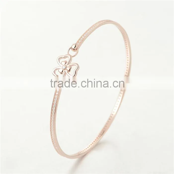 Latest Design Daily Wear Bangle Simple Gold Bangle Bracelet Clover Designs PB001A