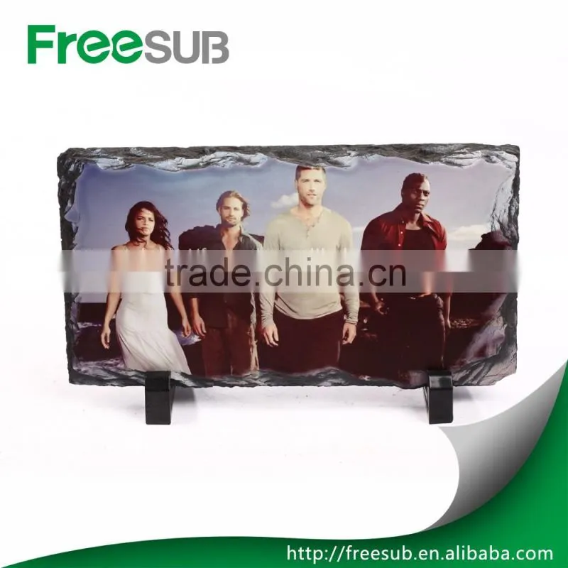 Promotional gifts customed L17*H12*W0.9CM blank wooden frame sublimation image rock