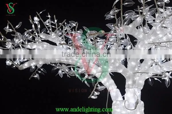 Artifical acrylic tree light lighted white tree garden landscape light