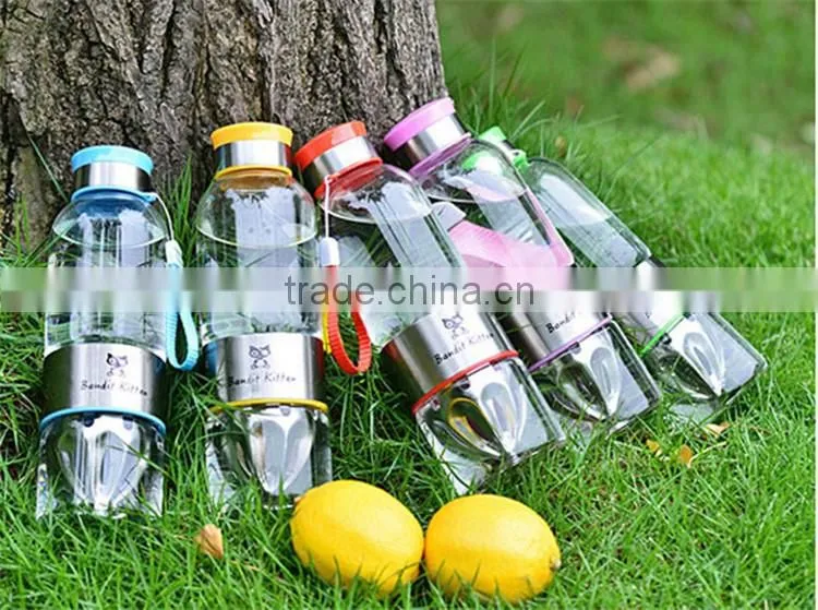 Trade Assurance Stainless Steel Juicer Color Glass Fruit Infuser Water Bottles