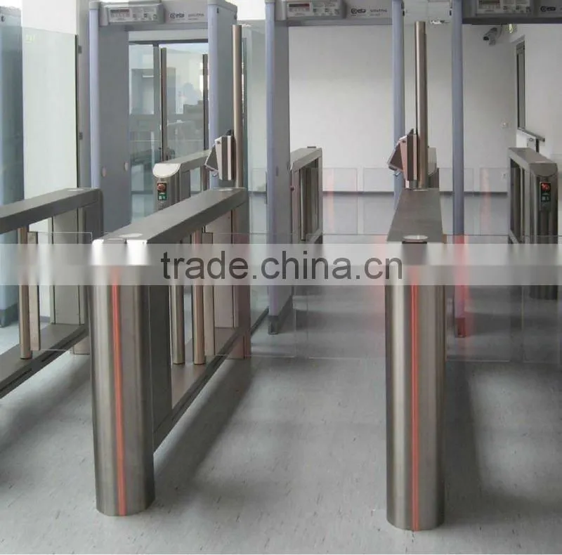 stainless steel security barrier supermarket entrance access control turnstile manual swing gate with smart card