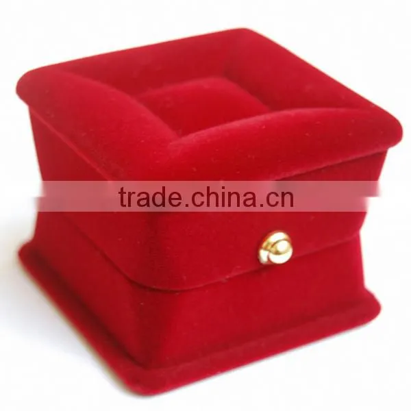 China supplier velvet jewelry box custom logo luxury ring box velvet