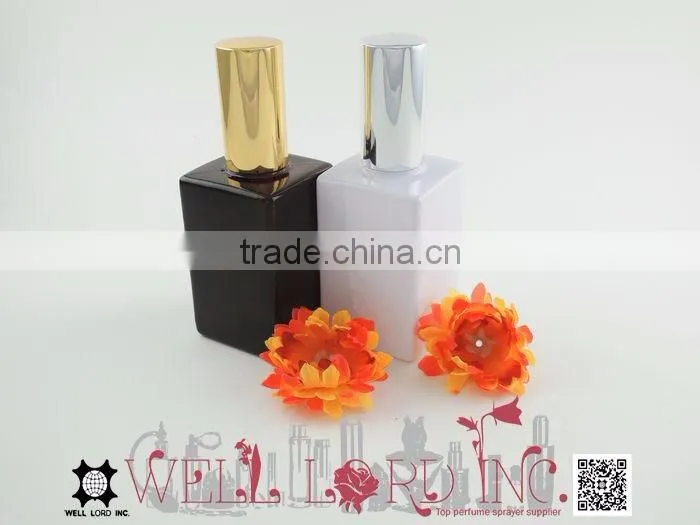 45ml amazing dark red square empty glass bottle with pump sprayer