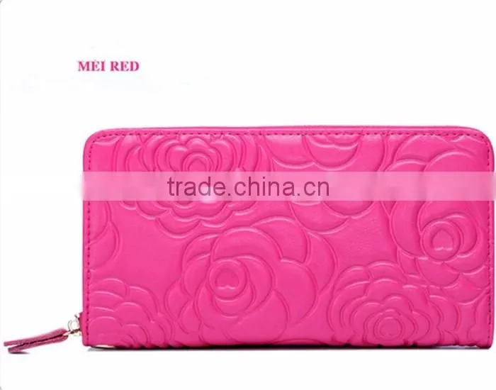 Custom Print Leather Wallet New Design Zipper Women Wallets with Card Slots