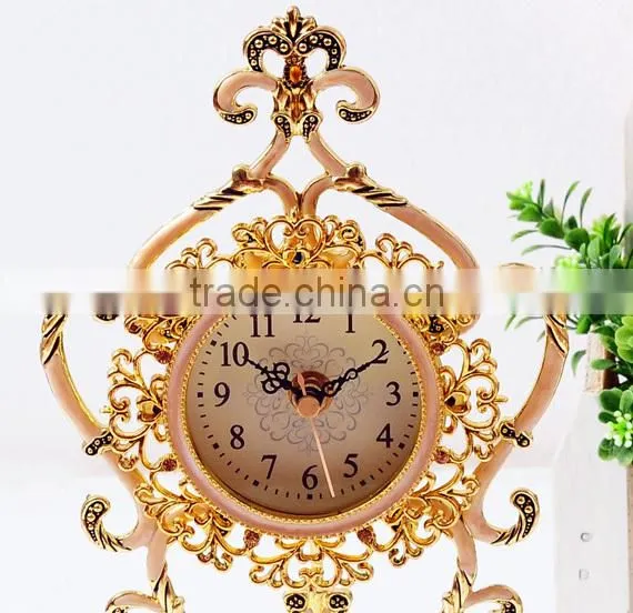 Metal table clock desk Fashion wall Clocks With Candlesticks