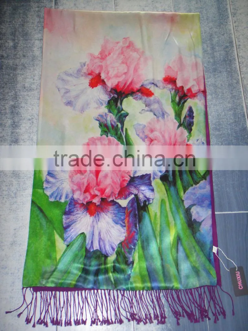 No MOQ Factory Direct Free Sample Custom Design Silk Raised Scarves Manufacturer in China