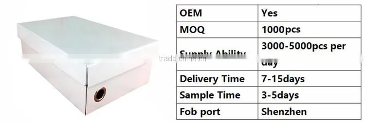 Alibaba China supplier corrugate paper white luxury folding custom shoe box