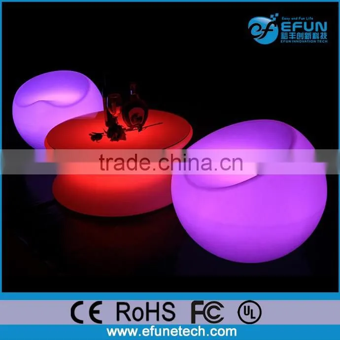 led nightclub/bar furniture rgb color changing illuminated led round egg shape chair