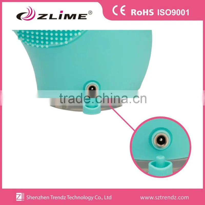 Build-in Li-ion Battery Rechargeable Silicone Facial cleansing vibration brush
