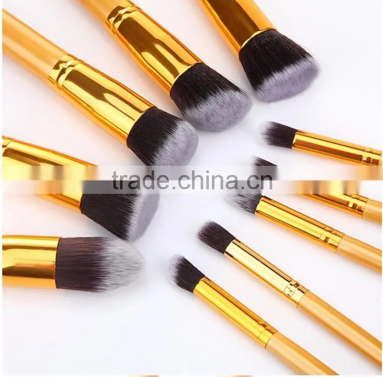 10Pcs Gold Private Label Makeup Brushes