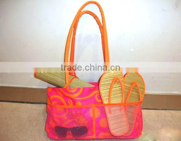 beach straw mat set