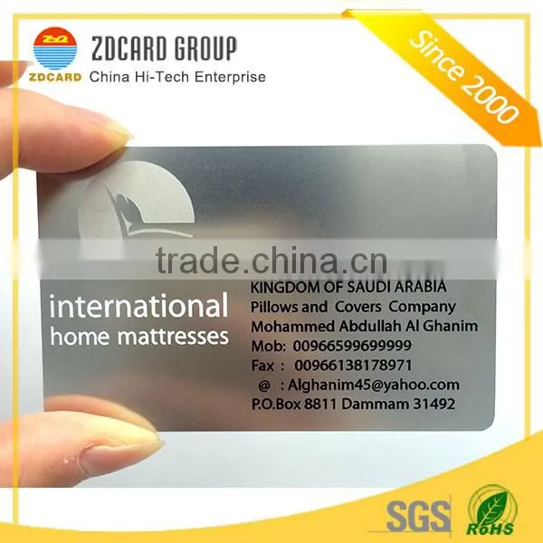 Stainless steel high quality color printable laser cut metal business card