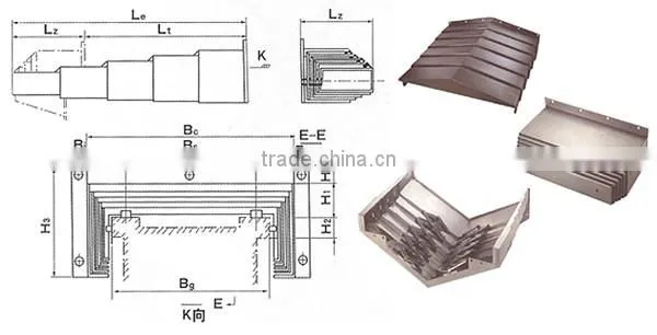 telescopic type steel plate shield for machine guide