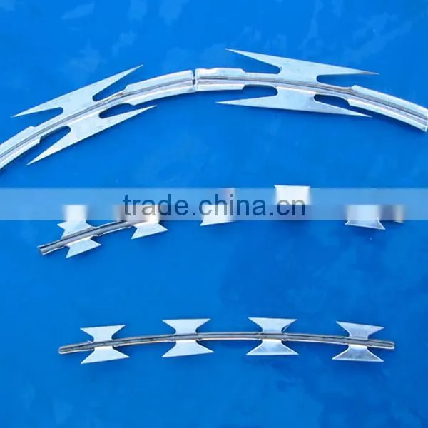 2015 hot sale low price concertina razor barbed wire price ISO9001 anping factory