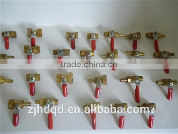 1/8" 3/8"1/2" 3/4" brass red handle mini valve with bsp .npt ,bspt thread