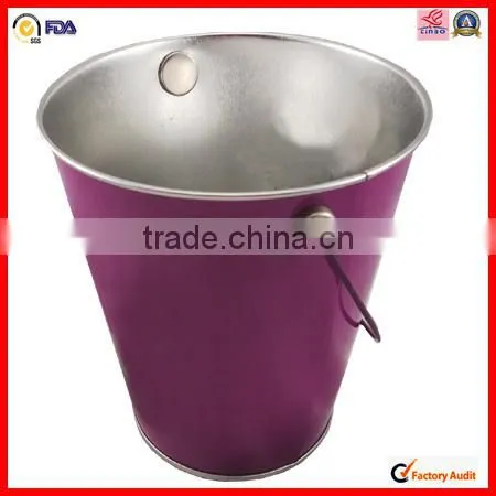 tin metal lid bucket