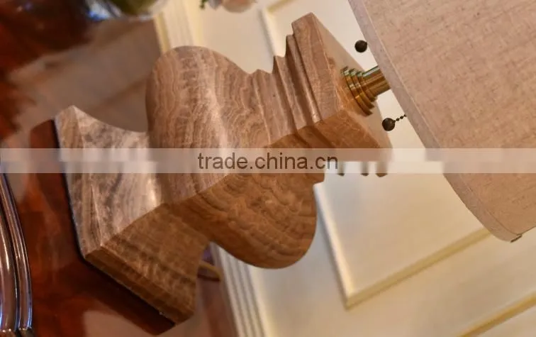Imported marble carving lampbody fabric lampshade bedroom table lamp