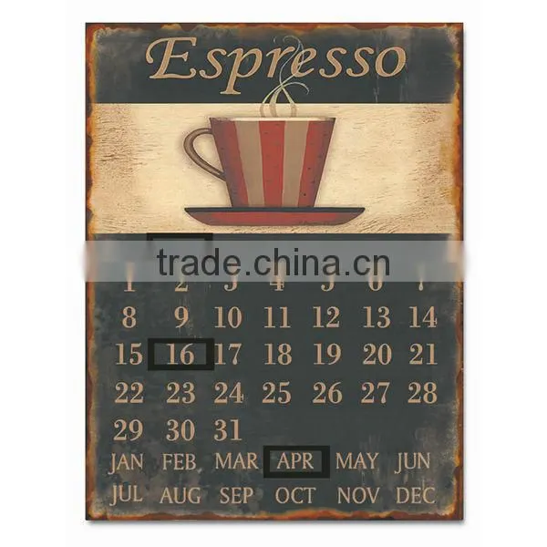 Decorative Vintage Metal Sign Antique Metal Plaque Calendar Metal Wall Plaque