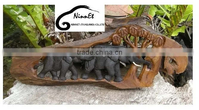 Wood Carved Elephant from Thailand