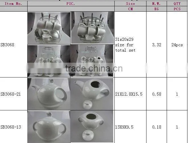 24 pcs dinnerware set with basket