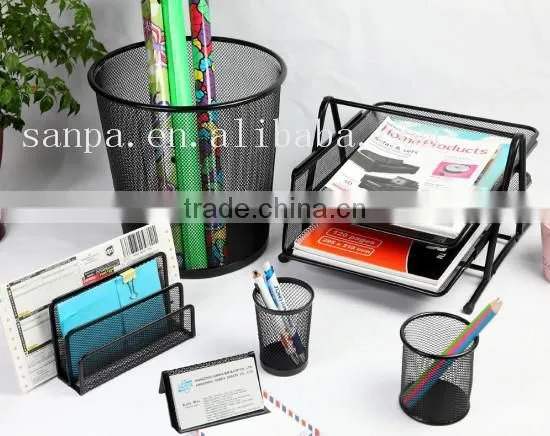 Fancy Metal Wire Mesh Office/Home Desk Stationery Set