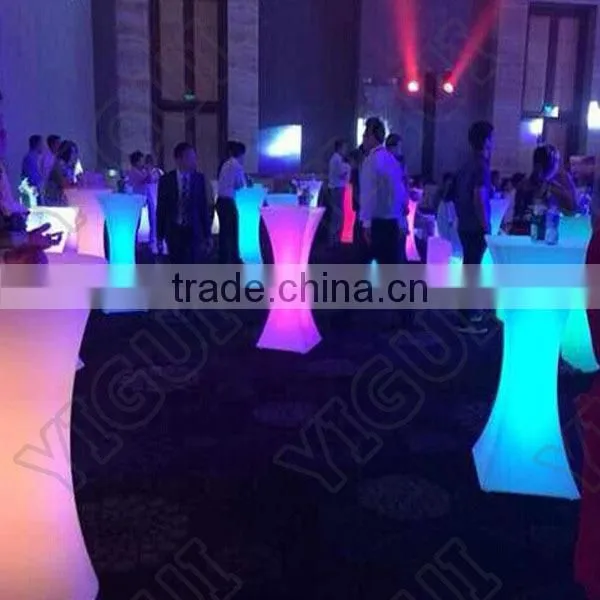 LED furniture hot sale remote control illuminated portable high tables and bar stools for garden