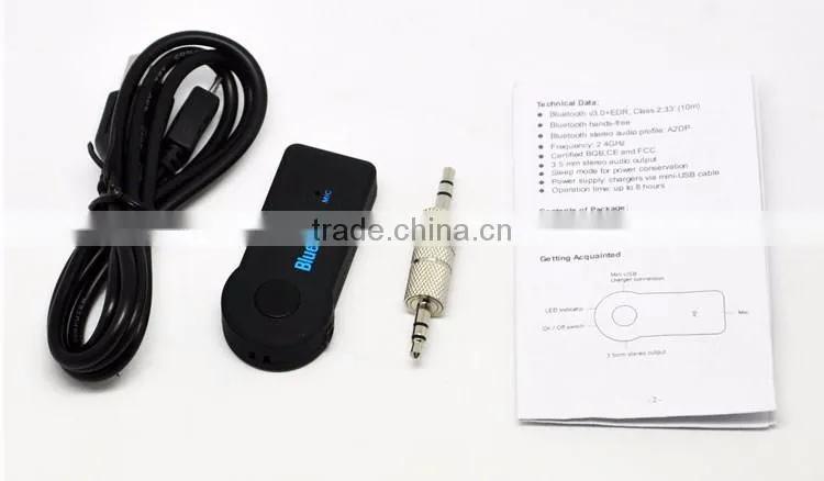 Latest Wireless 3.5mm AUX Music Receiver bluetooth car receiver 12v