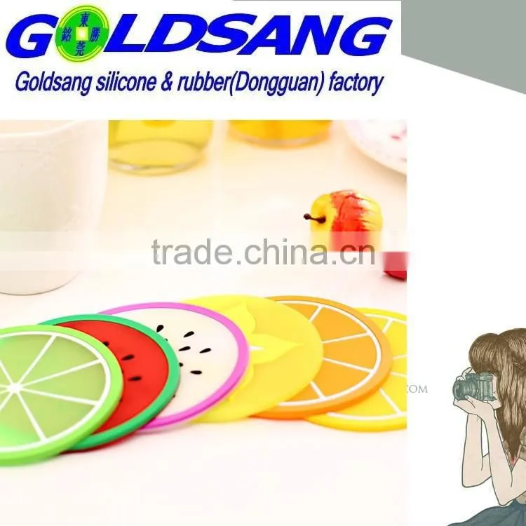 2015 hot selling fruit shape heat resistant silicone cup mat house decoration
