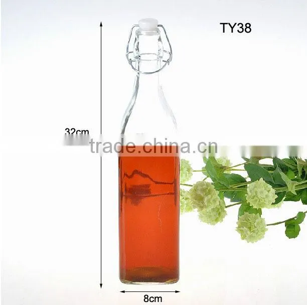 2016 1 liter swing top glass bottle with more colors/beverage bottle/drink bottle