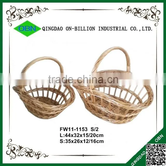 Hand woven willow wicker wedding fruit basket for decoration