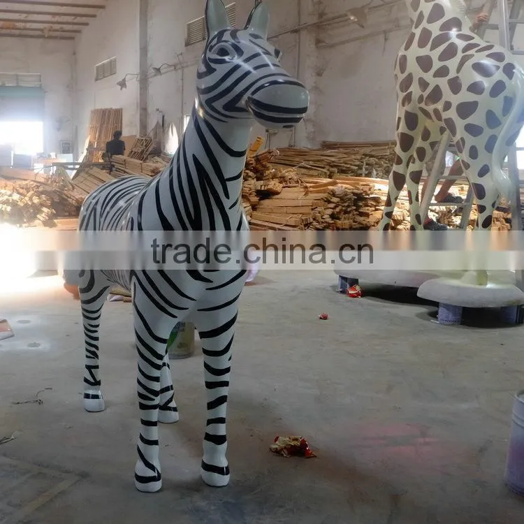 FRP life-size zebra statue sculpture