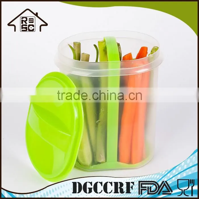 Food Grade Plastic Pickle Jar with Strainer, Clear Plastic Vegetable Storage Container for Pickle