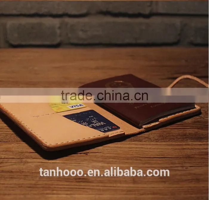 Genuine leather passport holder wallet slim travel wallet passport holder in embossed logo