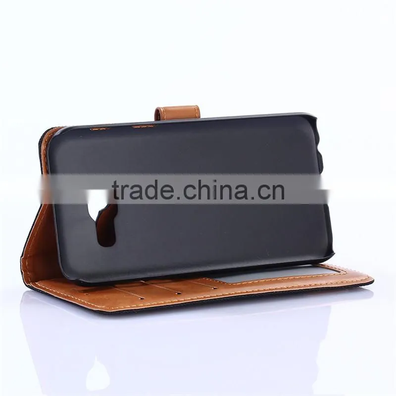 Nature oxford cloth leather card bumper/pocket cell phone case for Samsung