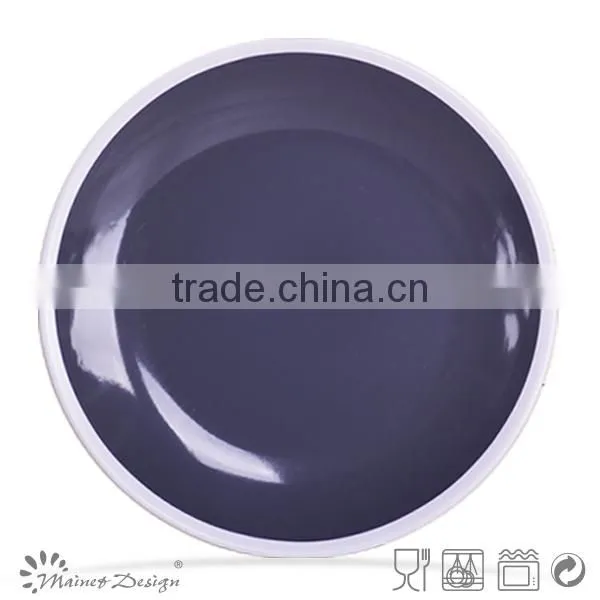 dinner set with white rim/16PCS GREY STONEWARE DINNER SET