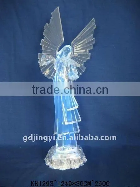 hot selling acrylic Christmas angels figurines with LED lighted