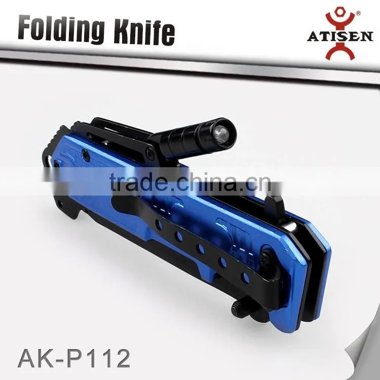 New Design Folding Knife With LED 3Cr13 Blade Aluminium Handle Outdoor Camping Knife
