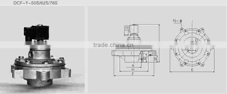 Pulse jet electromagnetic solenoid valve for dust collector