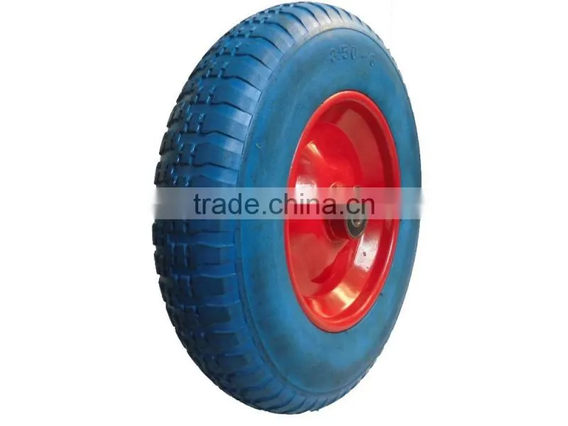 pu wheel 3.50-8 with plastic or metal rim
