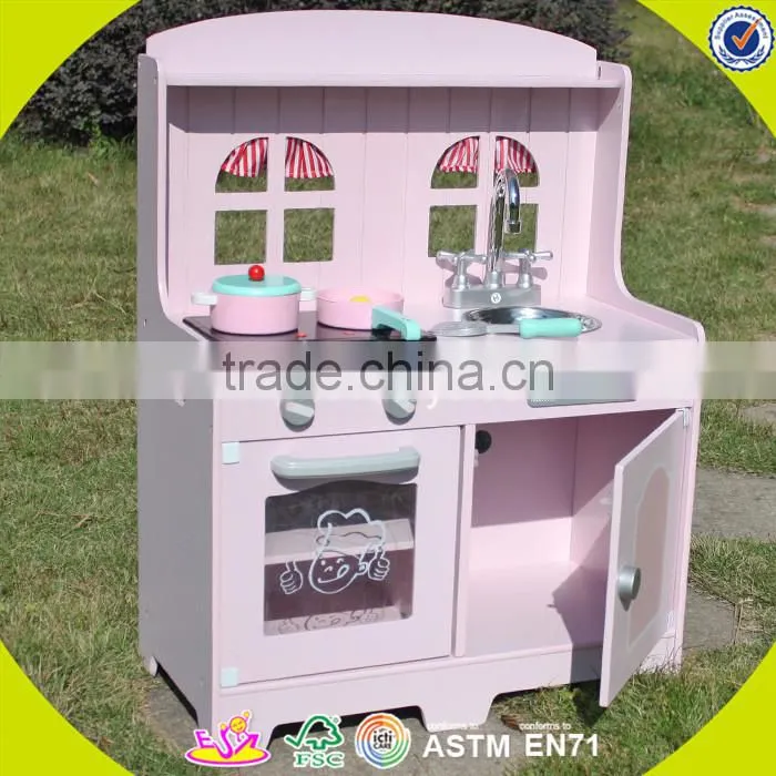 Wholesale preschool kitchen furniture toy, wooden pretend kitchen toy, best design children wooden pretend kitchen toy W10C273