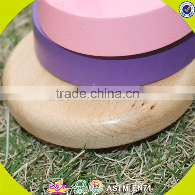 Wholesale funny kids wooden rainbow stacking blocks toy wonderful toddler wooden rainbow stacking blocks toy W13D110