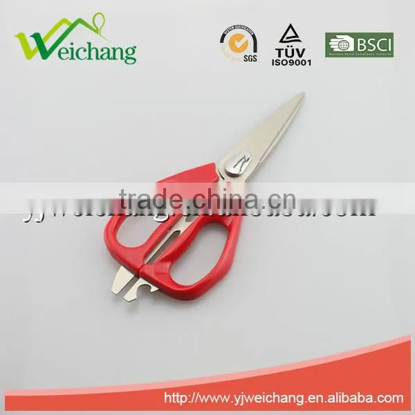 WCTS1190 Soft grip Scissors Heavy Duty Checkered Chef Multifunction Kitchen Scissors Shears