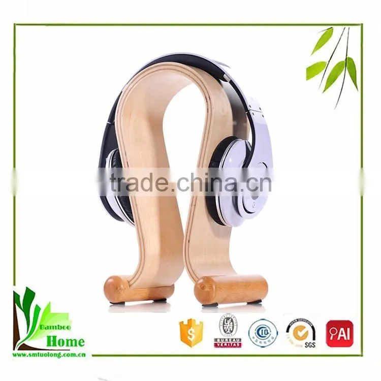 China manfacturer natural bamboo cheap headphone stands