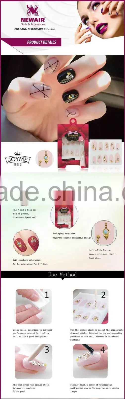 New Air 3D Fashional Rhinestones Nail Art Decoration Adhesive Acrylic Diamond Sticker